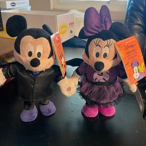 Pair of Halloween Mickey and Minnie Mouse waddlers